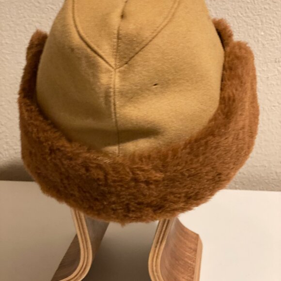 Vintage Pendleton Hat Brown Fur Trim Wool Aviator (Medium) - Picture 6 of 11